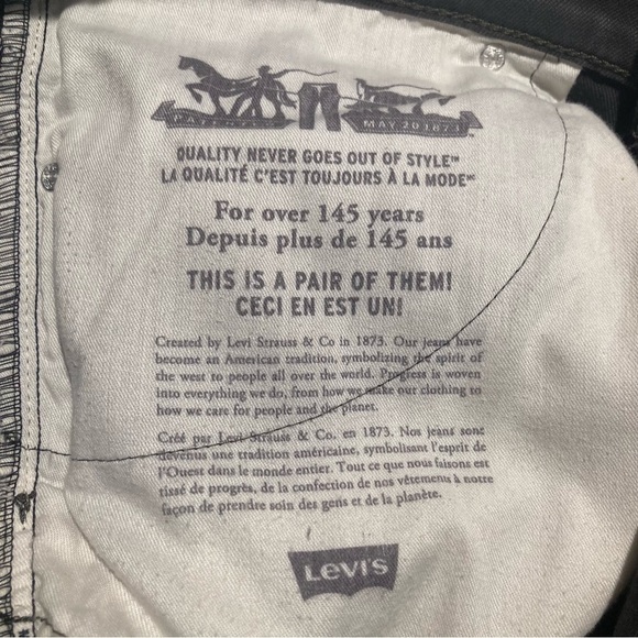 LEVI’S 541 Sz 36 x 32 Athletic Fit 100% Cotton Tapered Leg Jeans Steel Dark Grey - Picture 9 of 16